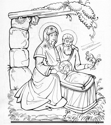Розмальовки Свята Розмальовки Різдво Христове