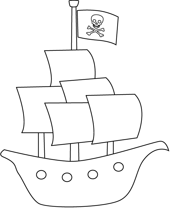 Розмальовки кораблик кораблик піратів