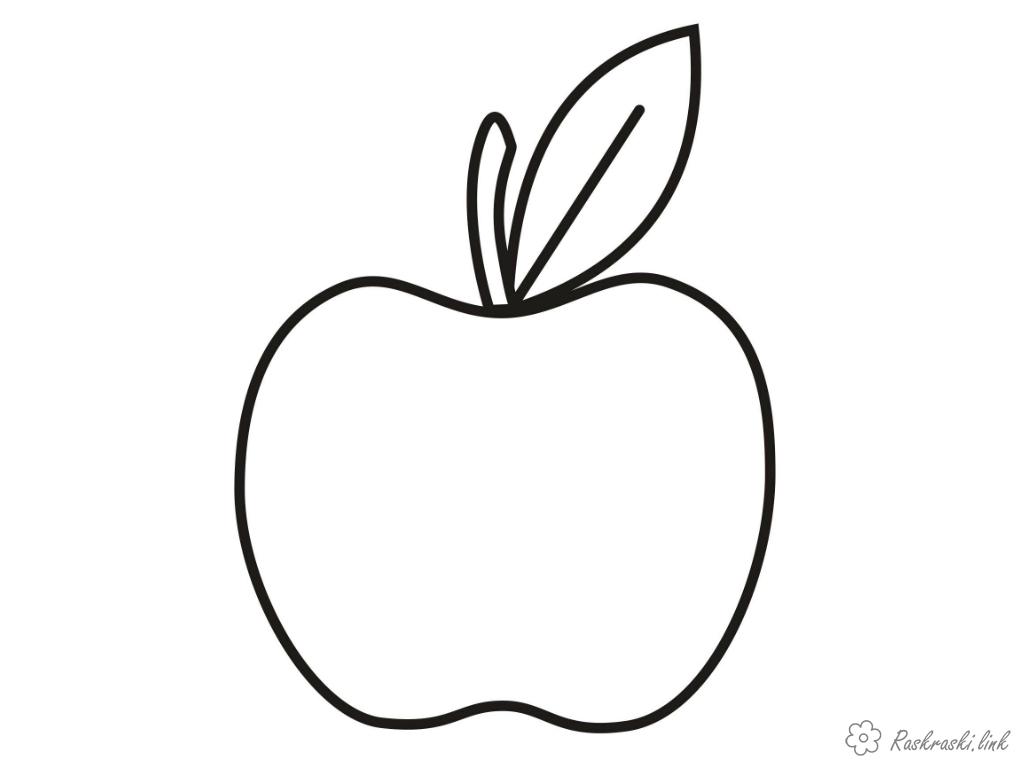 Розмальовки Яблука  Яблуко, кисле, солодке, фрукт, розфарбування