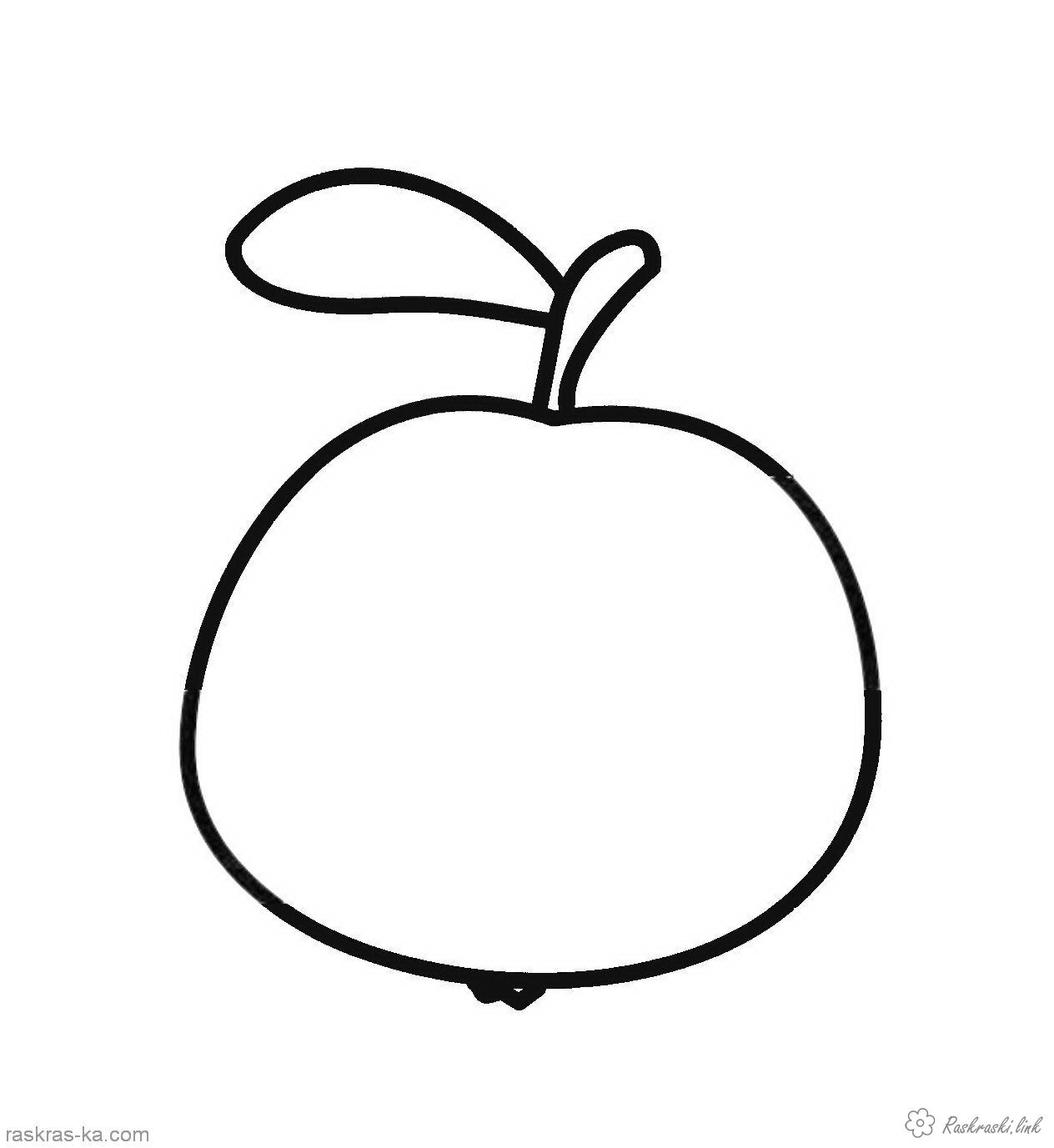 Розмальовки Яблука  Яблуко, маленьке, кисле, розфарбування, фрукт
