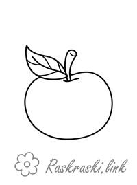 Розмальовки Яблука  Жовте, яблуко, розфарбування, перезріле, фрукти