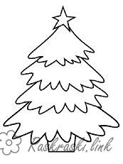 Розмальовки дерева розфарбування ялиночка, новорічна ялинка