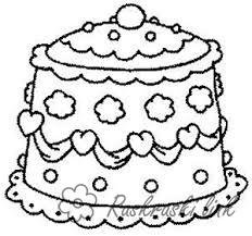 Розмальовки Торти та тістечка  розфарбування торт з маленькими сердечками, солодкість