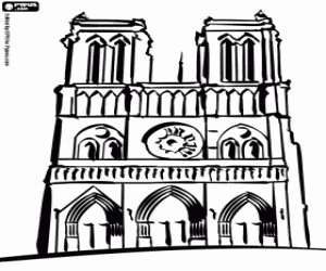 Розмальовки Париж розфарбування Собор Нотр-Дам Париж, монастир