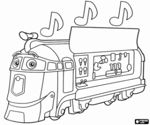 Розмальовки милий Веселий фургончик з морозивом, розфарбування 