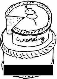 Розмальовки Торти та тістечка  Солодкий, круглий, весільний, торт, розфарбування