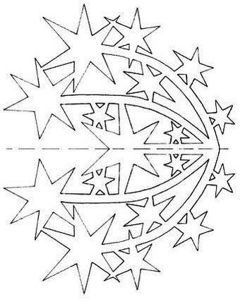 Раскраски узоры трафарет гирлянда звезды звездочка