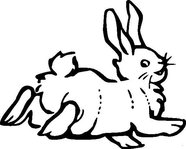 Раскраски Трафарет зайца счастливая заяц