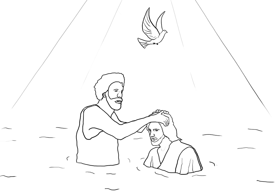 Розмальовки Хрещення Господнє крещение, иисус, раскраски