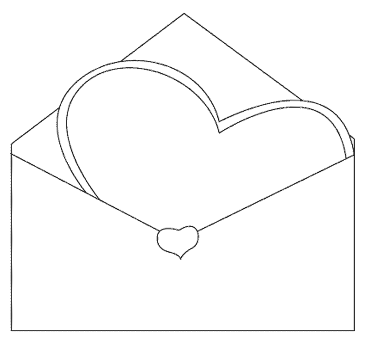 Розмальовки День Святого Валентина Лист, валентинка, листівка, сердечко, конверт