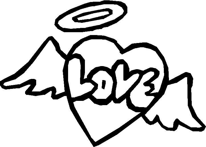 Розмальовки День Святого Валентина Серце, крила, любов,