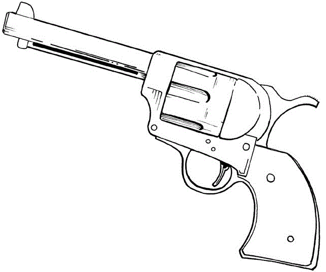 Розмальовки Зброя Розмальовка револьвер