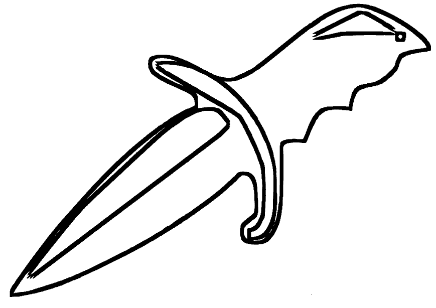 Розмальовки Зброя Кинджал нож холодну зброю розмальовки