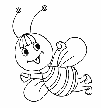 Розмальовки Комахи дитячі розмальовки, бджілка, весела бджілка, комахи