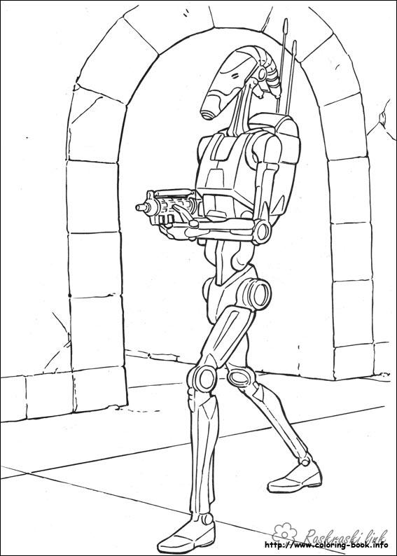 Розмальовки Роботи кіборги трансформери робот зоряні війни