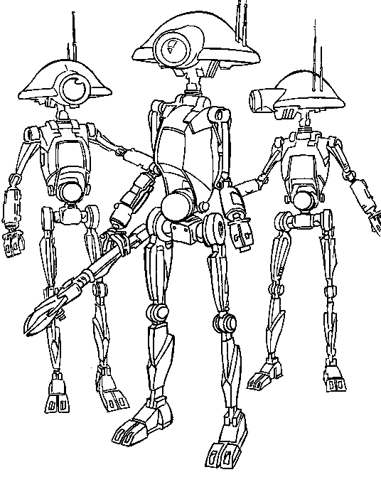 Розмальовки Роботи кіборги трансформери три одноглазых робота