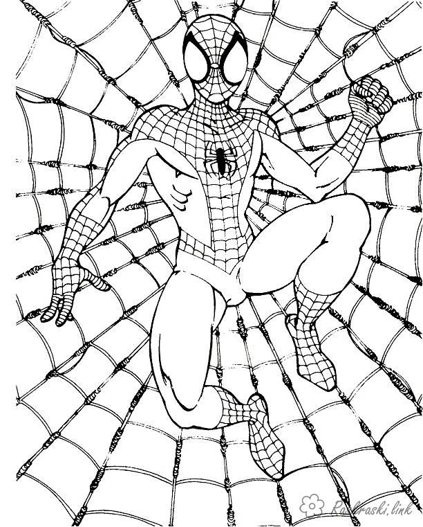 Розмальовки Супергерої человек паук