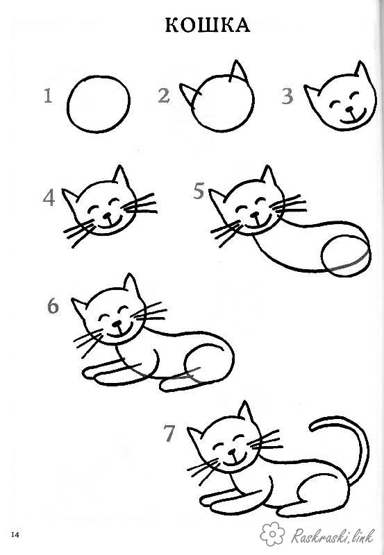 Coloring How to draw how to draw a cat in stages