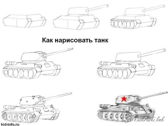 Розмальовки Як намалювати як намалювати танк