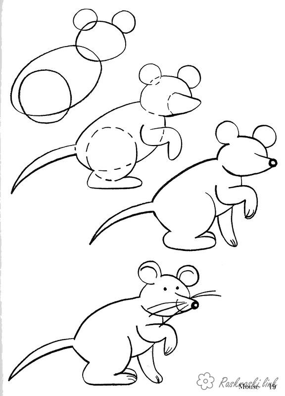 Розмальовки Як намалювати як намалювати миша