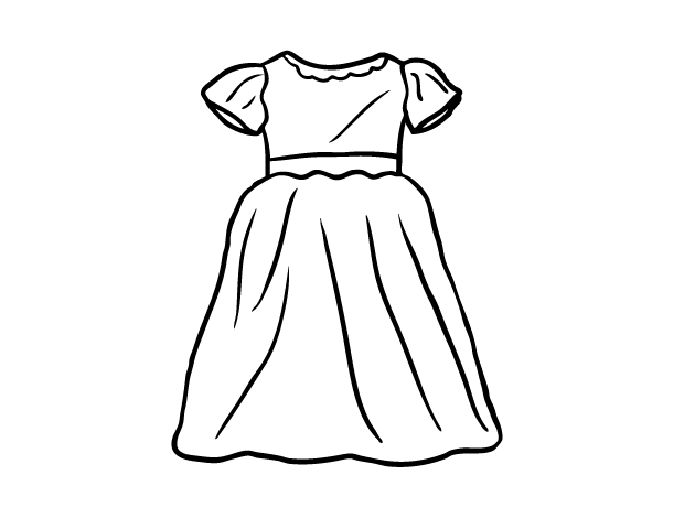 Розмальовки Розфарбувати одяг платье