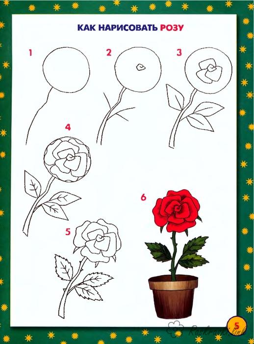 Розмальовки Розфарбувати квіти как нарисовать розу
