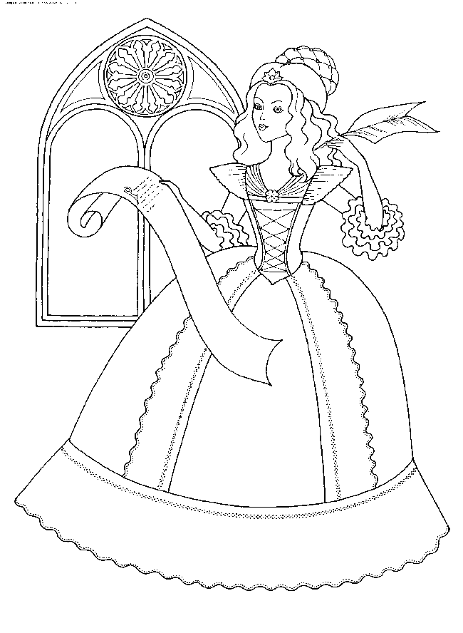 Розмальовки девочек раскраска принцесса пишет указ 