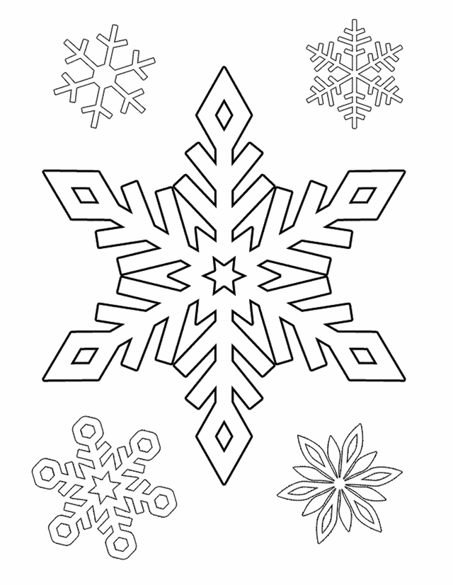 Розмальовки Зима розмальовки, зима, сніжинка, дитячі розмальовки