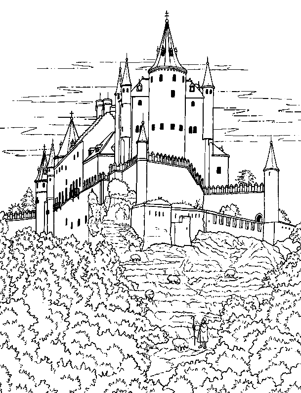Розмальовки замок розмальовки для дітей, подорожі, європа, замок, палац