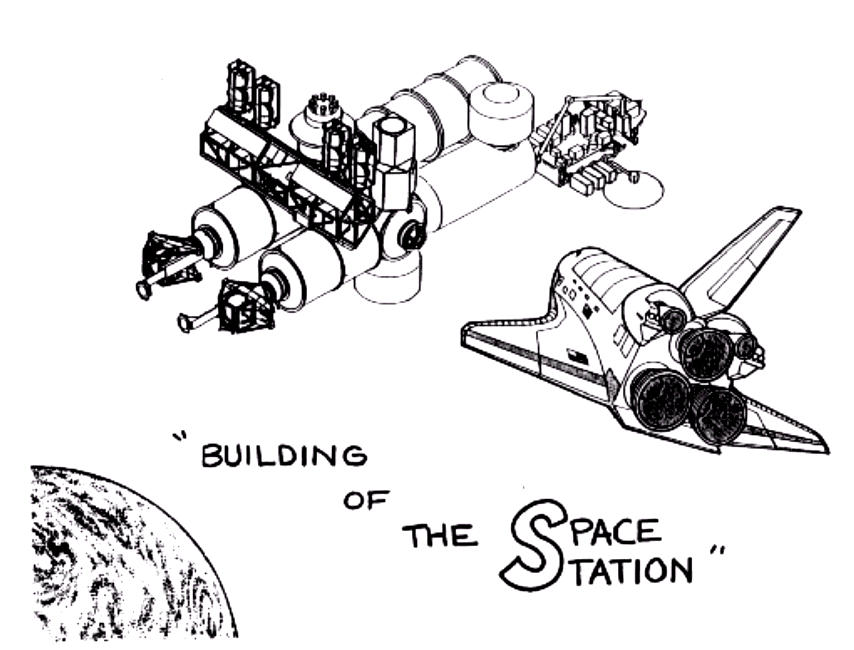 Розмальовки День космонавтики будівництво космічної станції день космонавтики розфарбування
