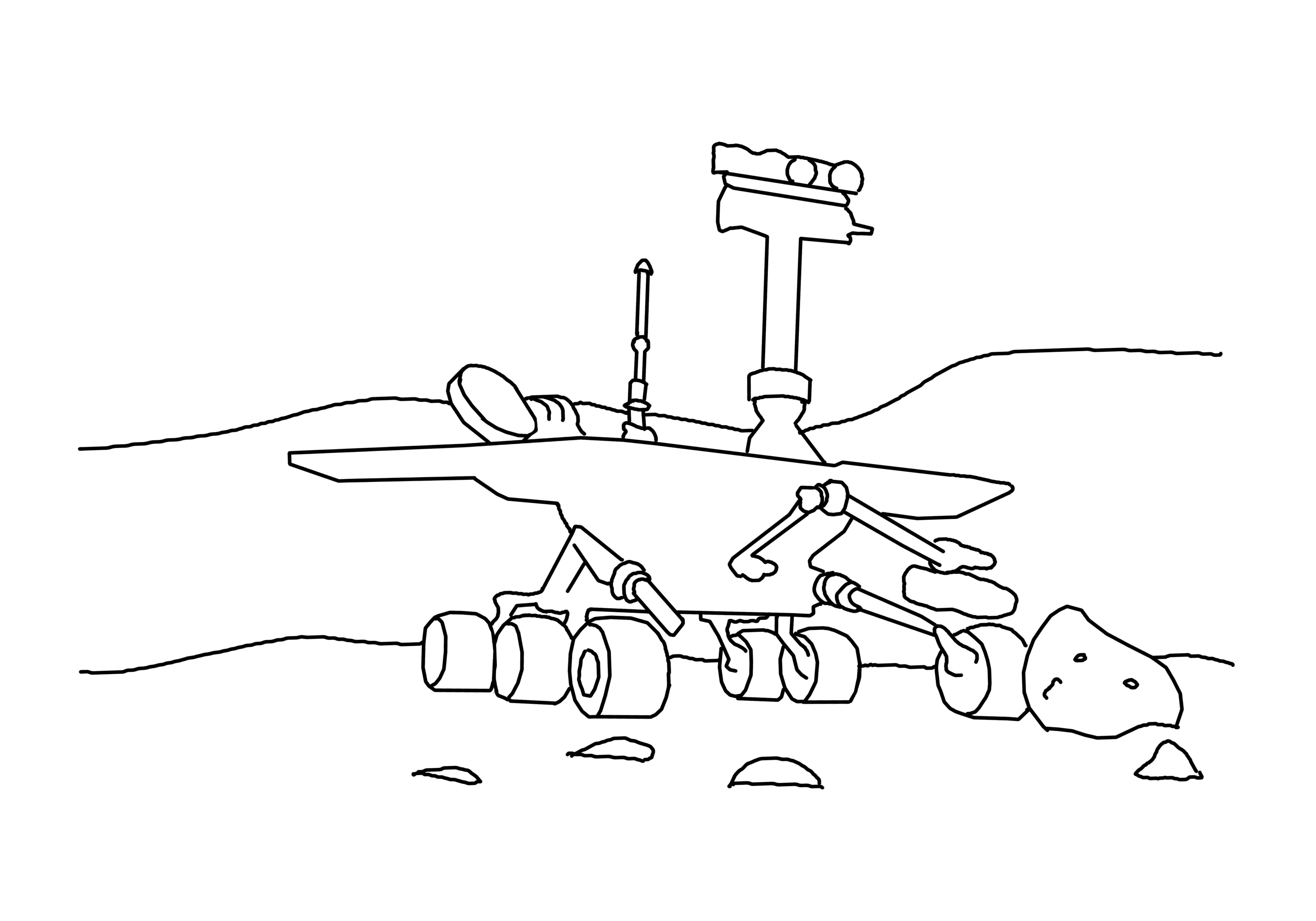 Розмальовки День космонавтики марсохід розфарбування