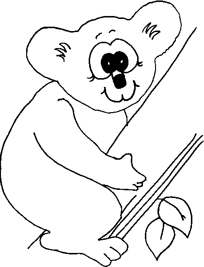 Розмальовки подорожі розмальовки для дітей, тварини, Австралія, коала