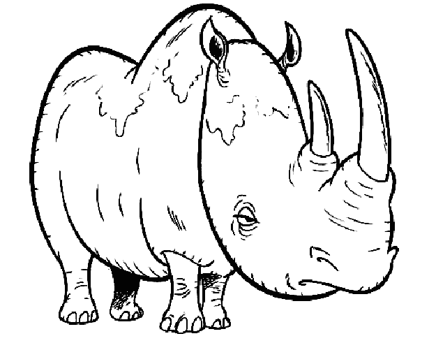 Розмальовки дітей розмальовки для дітей, тварини, Африка, носоріг