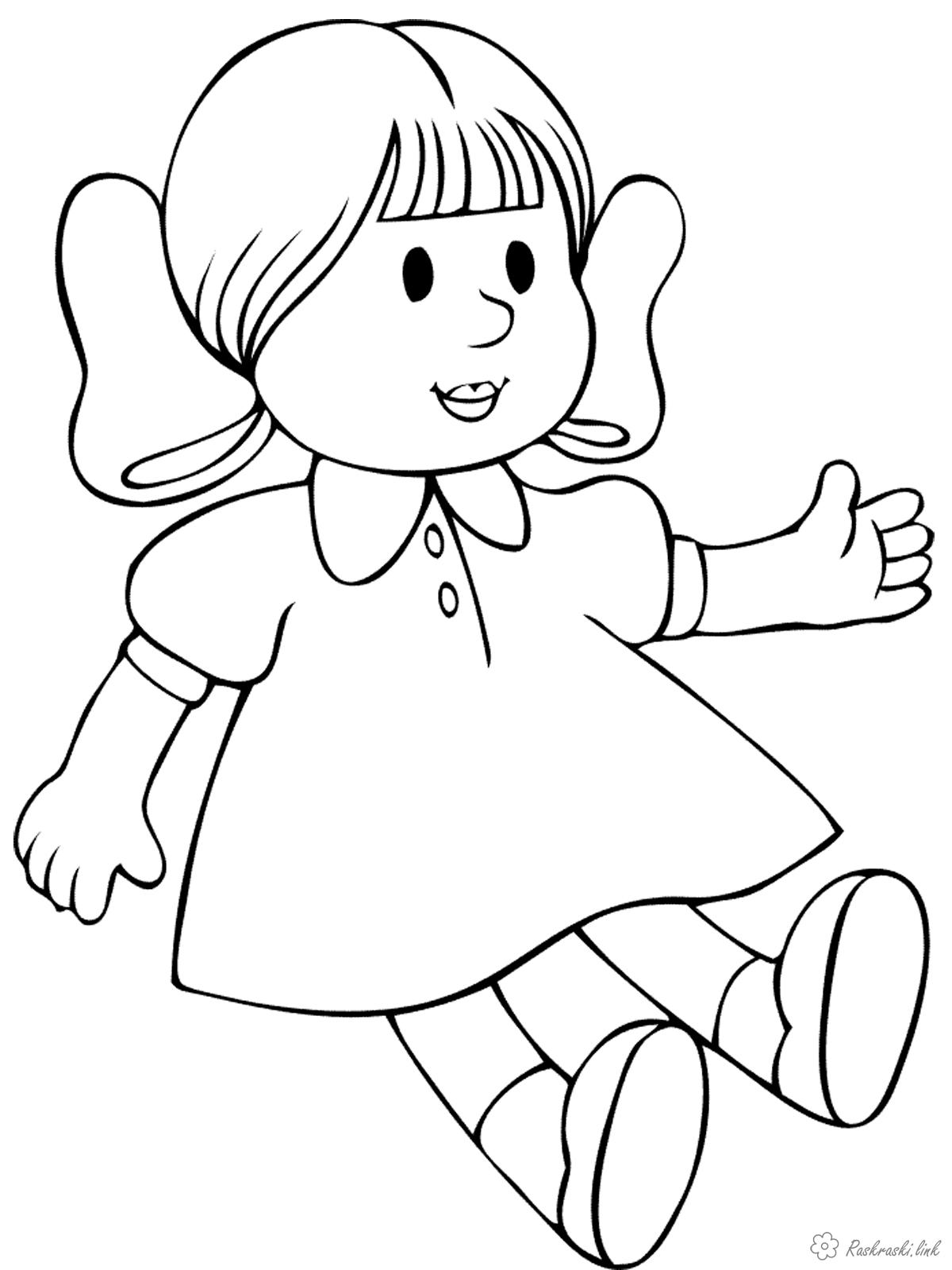 Розмальовки прості дитяча розмальовка дівчинка-лялька