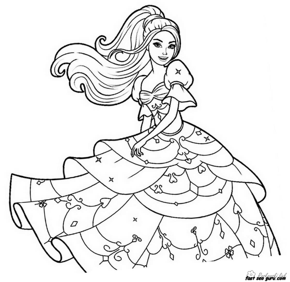 Розмальовки Дівчаткам Дитяча розмальовка принцеса