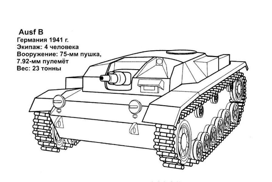 Розмальовки танк Німецький Танк Ausf B