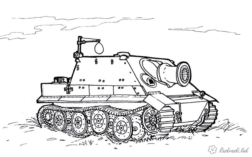 Розмальовки танк Розфарбувати німецький танк