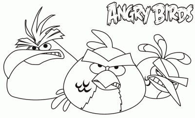 Розмальовки Злі пташки розфарбування трьох злі пташки