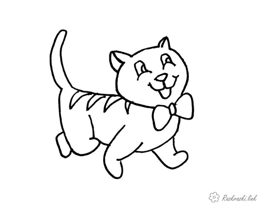 Розмальовки Прості розмальовки для малюків Прості розмальовки, кіт, кошеня