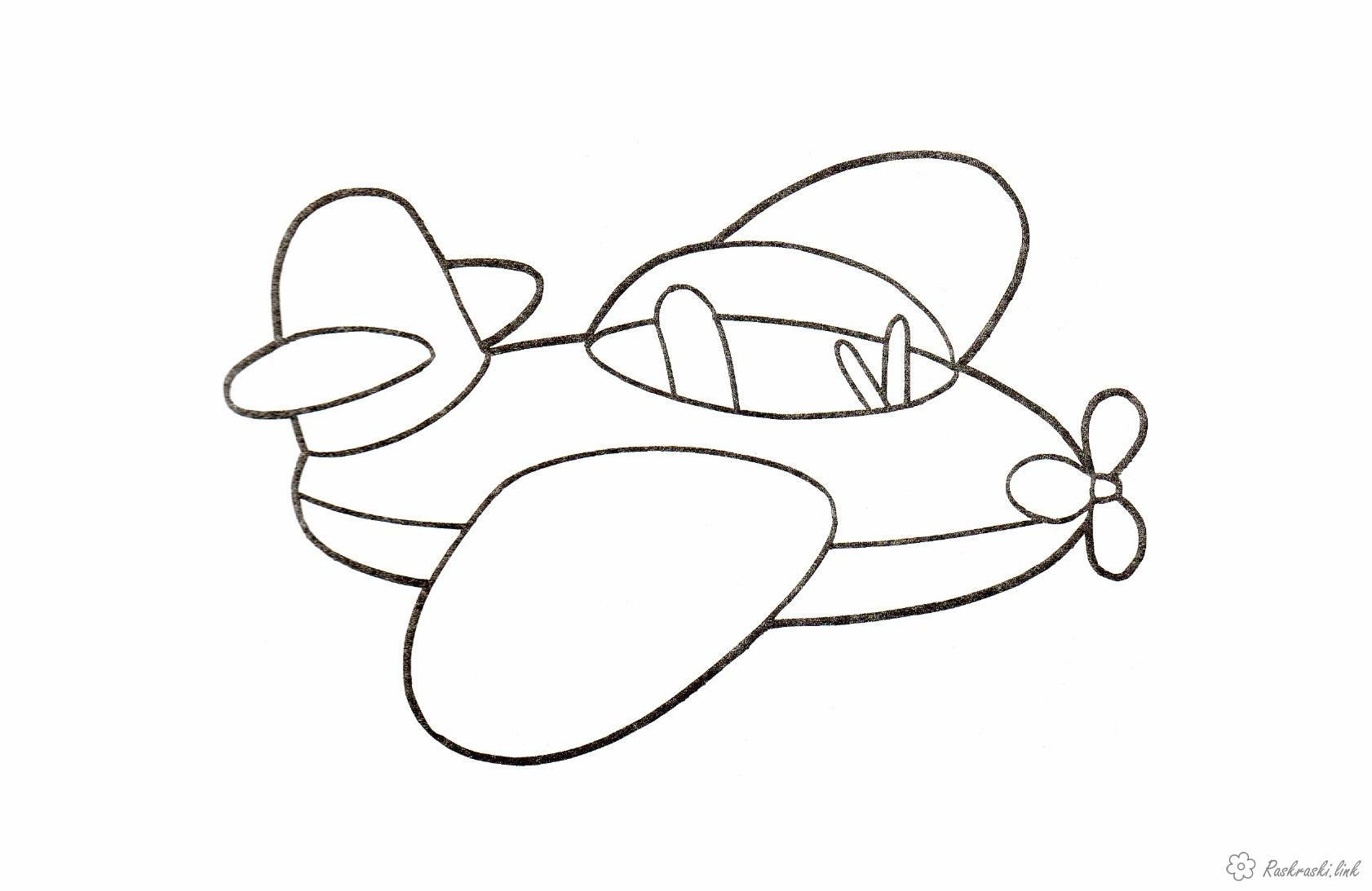 Розмальовки Прості розмальовки для малюків Проста розфарбування, літак