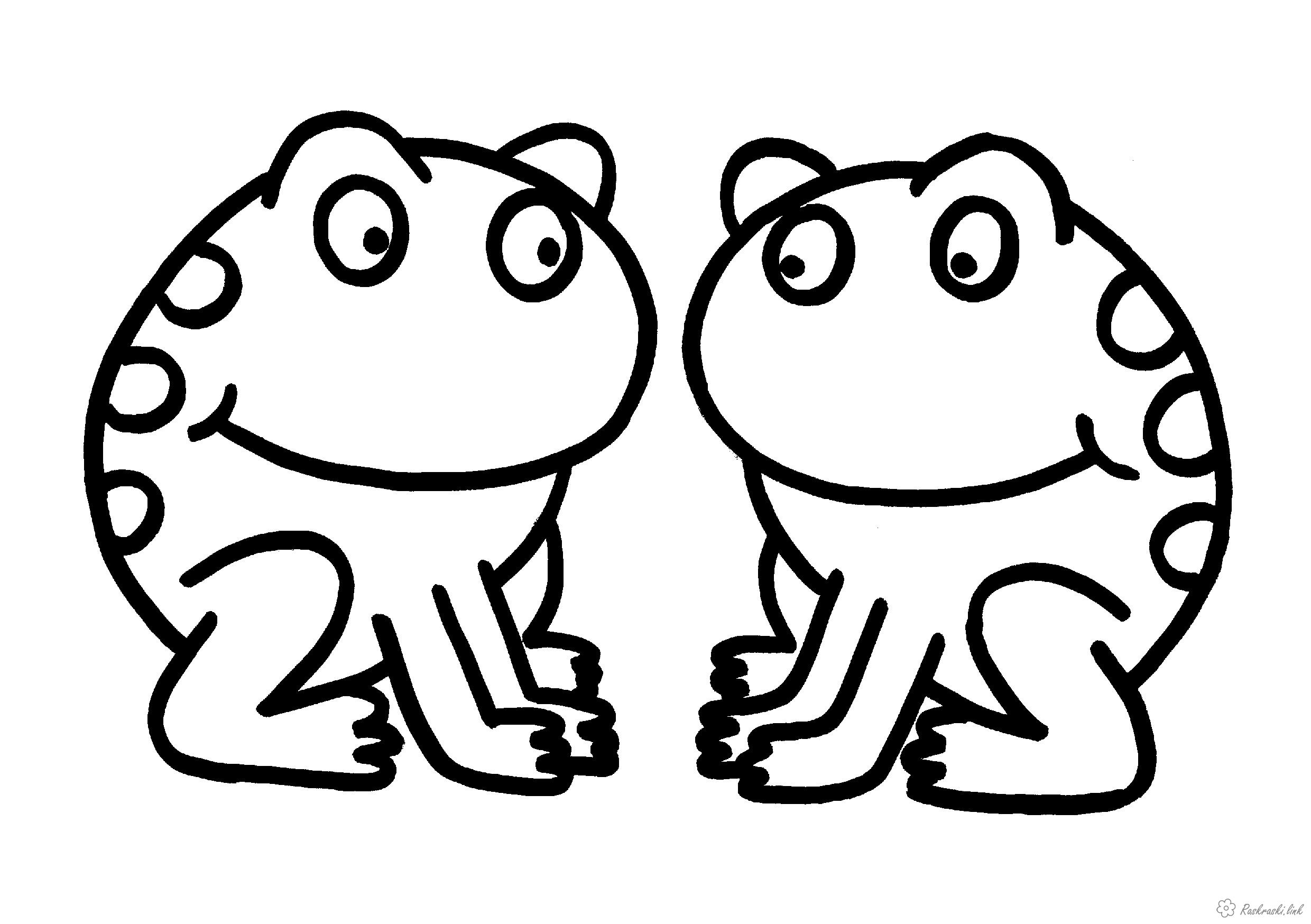 Розмальовки Прості розмальовки для малюків Проста розфарбування, жабенята, жаби