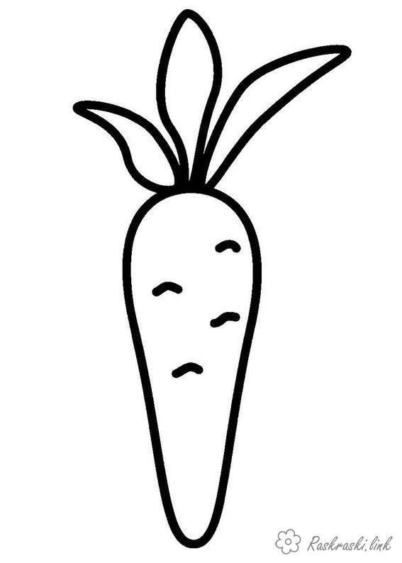 Розмальовки Прості розмальовки для малюків Проста розфарбування, морквина, овоч