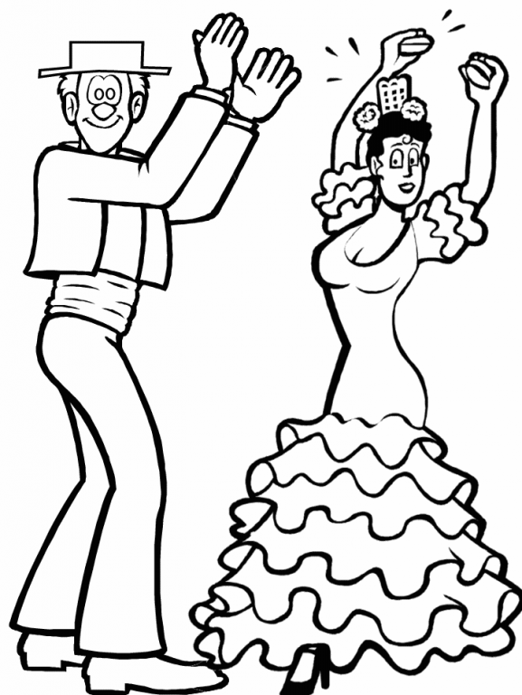 Розмальовки танець Чоловік і жінка