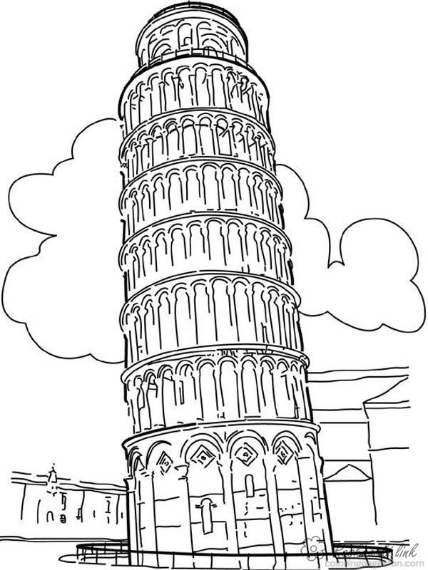 Розмальовки дітей Пізанська вежа