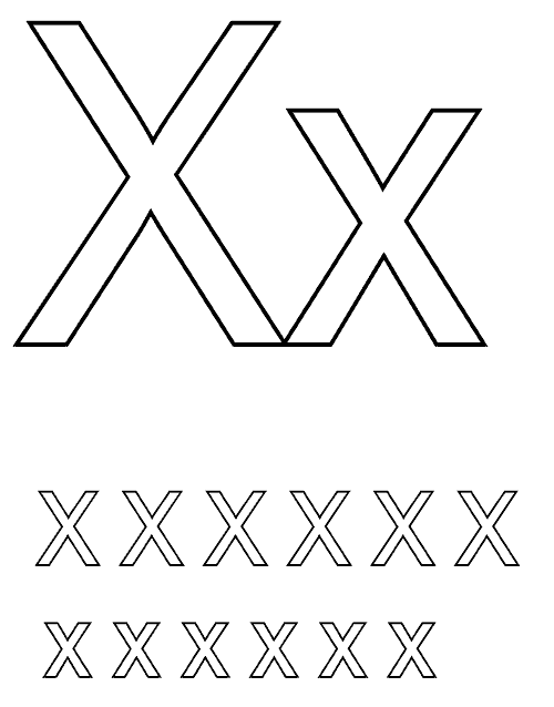 Розмальовки алфавіту буква х