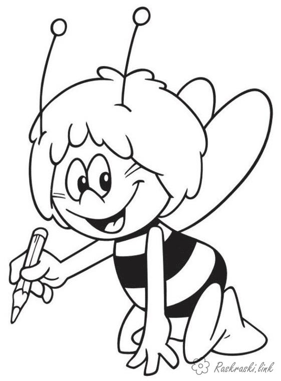 Розмальовки бджілка Комахи, бджола, бджілка, олівець