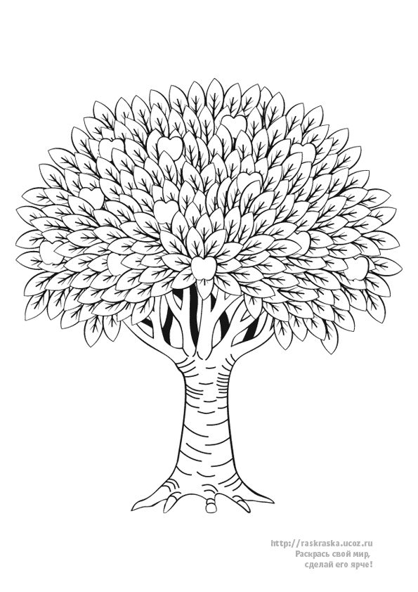 Розмальовки дерево Яблонька