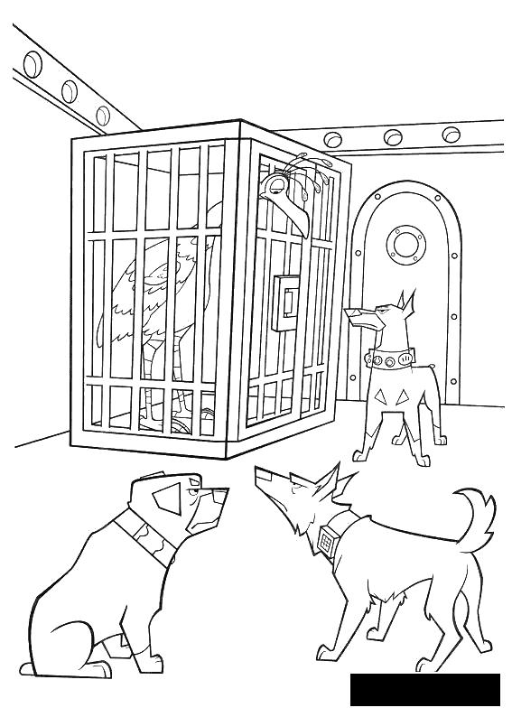 Розмальовки пес Розмальовка великий птах Кевін в клітці