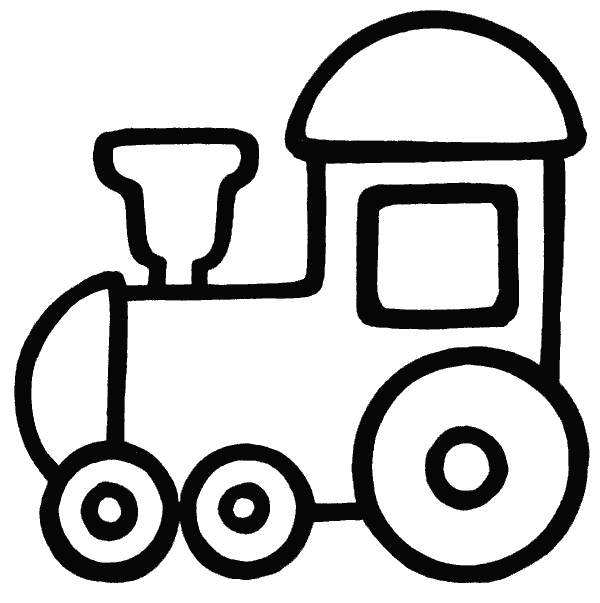 Розмальовки Прості розмальовки для малюків потяг