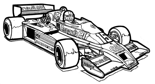 Раскраски Машины гоночная машина, раскраска, рено, формула-1